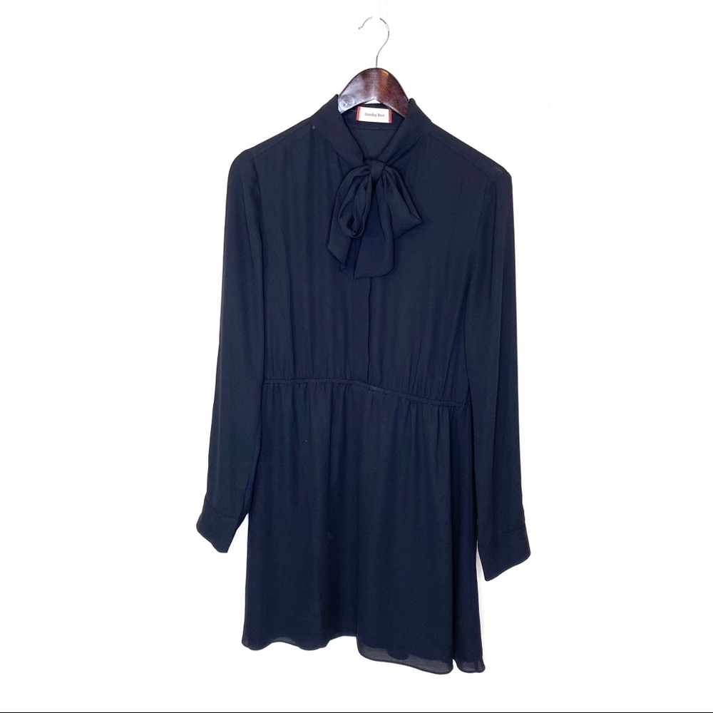 Sunday Best Black Tie Neck Veronica Dress - Picture 2 of 8